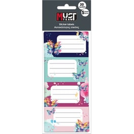 Αυτοκόλλητες Ετικέτες Must Butterfly (5 Φύλλα - 20 Τεμάχια)