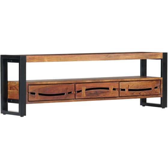 Έπιπλο Τηλεόρασης VidaXL από Ξύλο 140x30x45cm - Kαφέ/Μαύρο image 0
