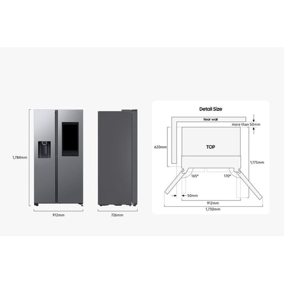 SAMSUNG RS90F66BEFEF Bespoke Family Hub No Frost 614 Lt Ανθρακί Ψυγείο Ντουλάπα image 13