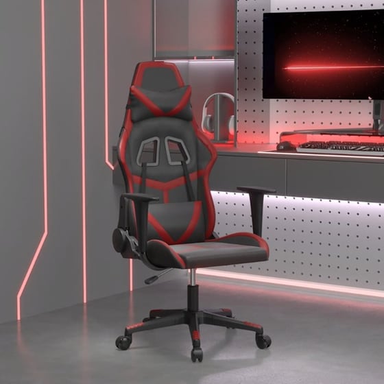 Καρέκλα Gaming VIDAXL 345430 με Ρυθμιζόμενα Μπράτσα από Τεχνητό Δέρμα - Μαύρο / Κόκκινο image 9