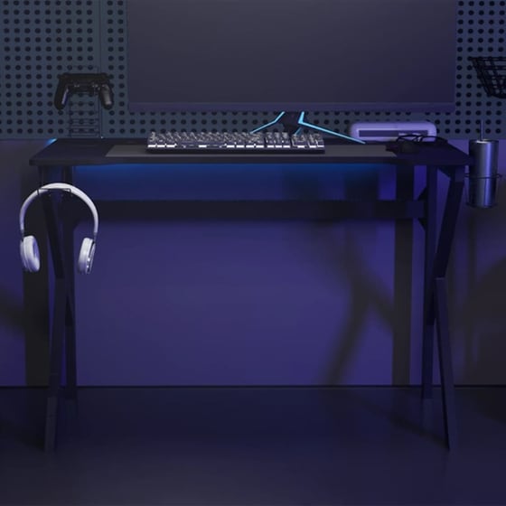 Γραφείο Gaming VidaXL με Πόδια σε Σχήμα K 110x60x75 cm - Μαύρο image 1