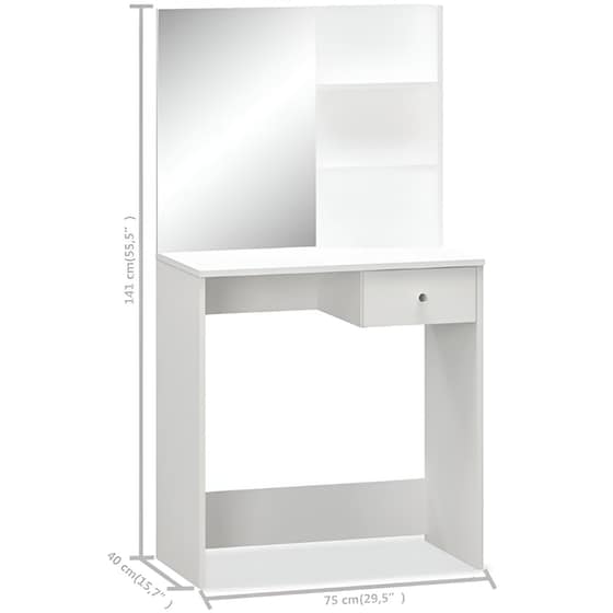 Μπουντουάρ Vidaxl από Μοριοσανίδα 75x40x141 cm - Λευκό image 3
