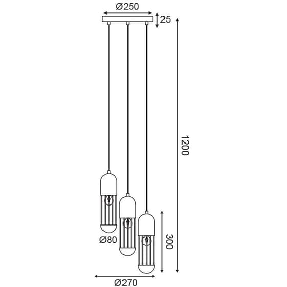 Φωτιστικό Οροφής Τρίφωτο Aca Lab Hm173p27wh Μεταλλικό - Λευκό/Μαύρο image 1