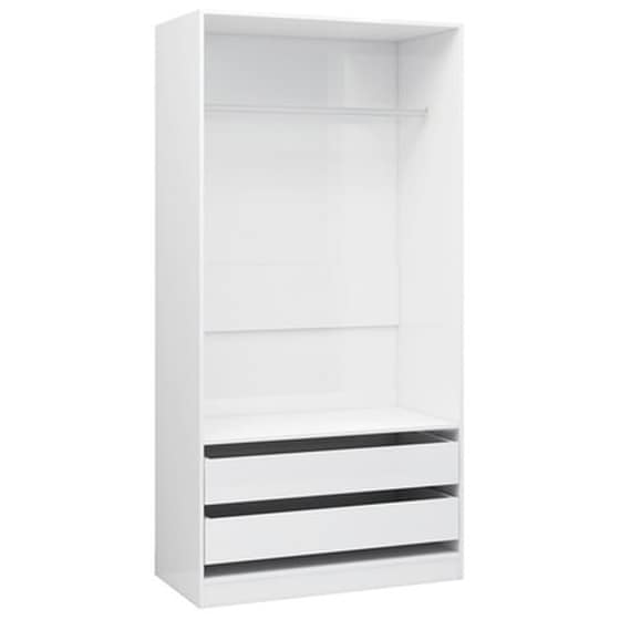 Vidaxl Ντουλάπα Γυαλιστερό Λευκό 100 X 50 X 200 Εκ. Από Μοριοσανίδα image 2