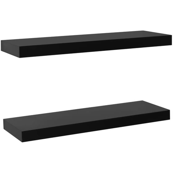 Ράφια Τοίχου VidaXL από MDF 60x20x3.8 cm 2 Τμχ - Μαύρο image 0