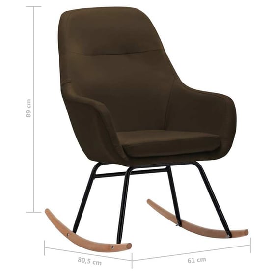 Κουνιστή Πολυθρόνα VidaXL από Ύφασμα - Καφέ image 7