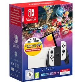 Nintendo Switch OLED Model White Mario Kart 8 Deluxe & Booster Course Pass Bundle