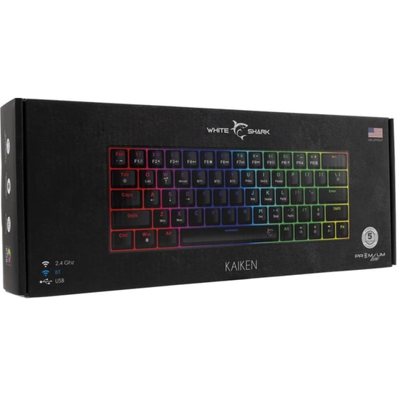 White Shark Kaiken Gaming Μηχανικό Ασύρματο Bluetooth Πληκτρολόγιο RGB Μαύρο (US) image 8