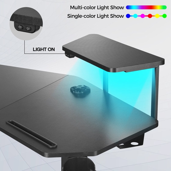 Γραφείο Gaming Eureka Ergonomic από Ατσάλι 180x76cm - Μαύρο image 2