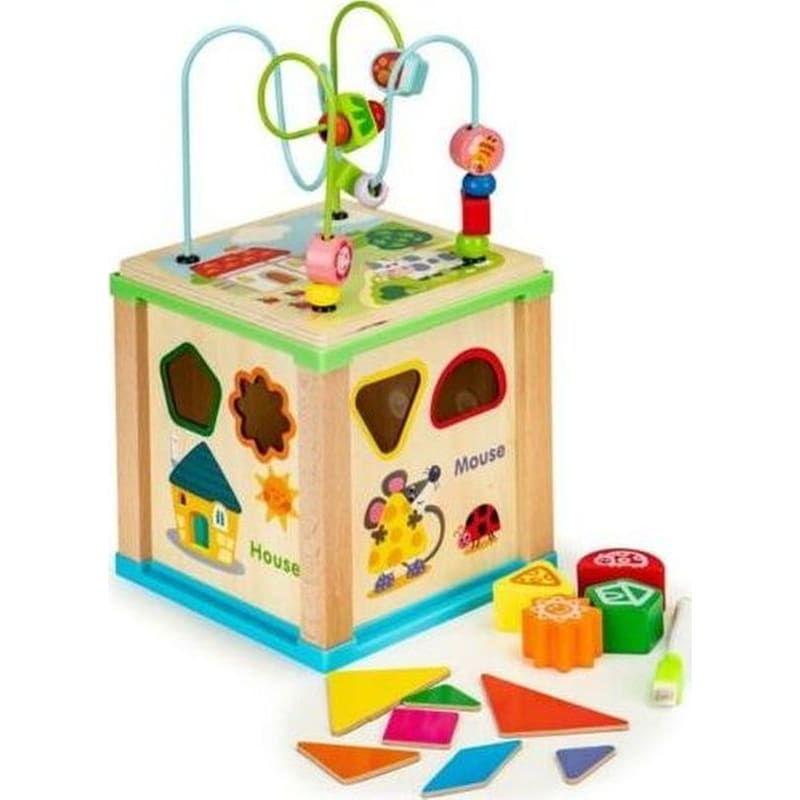 ECOTOYS Eκπαιδευτικό Παιδικό Ecotoys Κύβος Με Πίνακα Hm015470 - 18x18x33cm