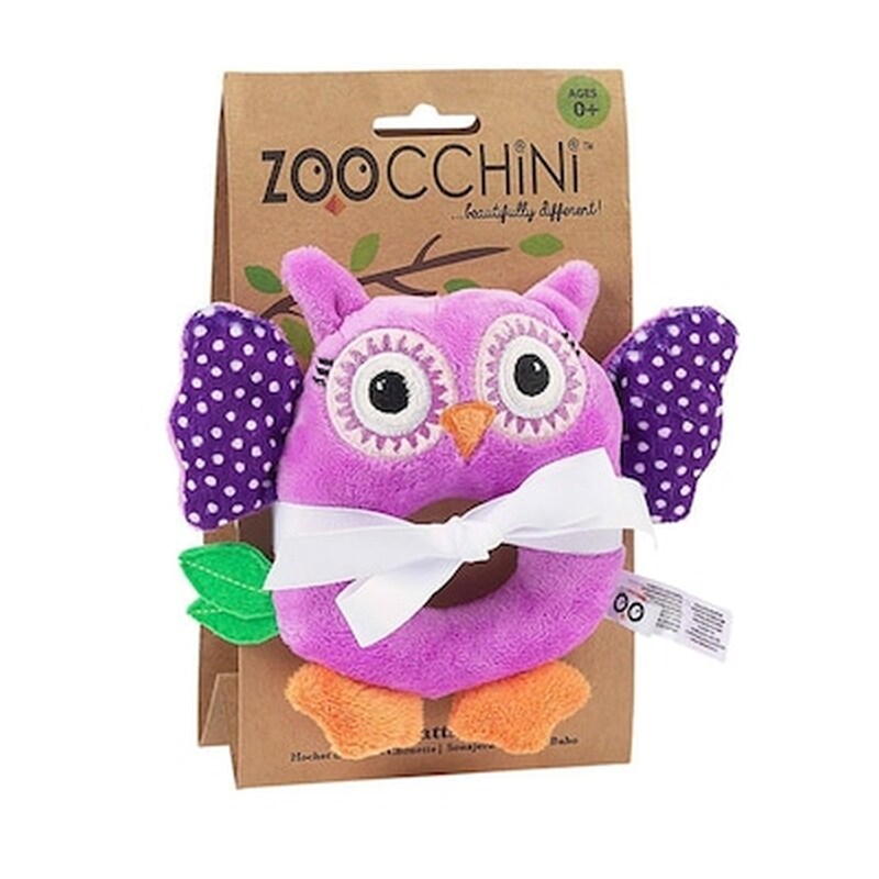 Zoocchini Υφασμάτινη Οικολογική Κουδουνίστρα Olive The Owl-zoo4002