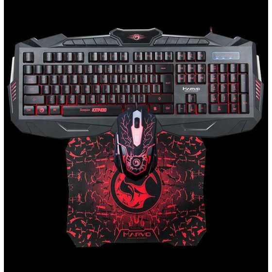 Marvo Combo KM400 & G1 Σετ Gaming Πληκτρολόγιο με Φωτιζόμενα πλήκτρα & Ποντίκι (US) image 4