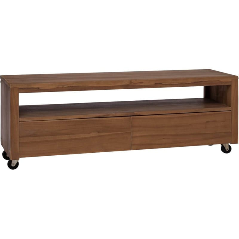 Έπιπλο Τηλεόρασης VidaXL 110 x 30 x 40 cm - Φυσικό Μασίφ Ξύλο Τικ