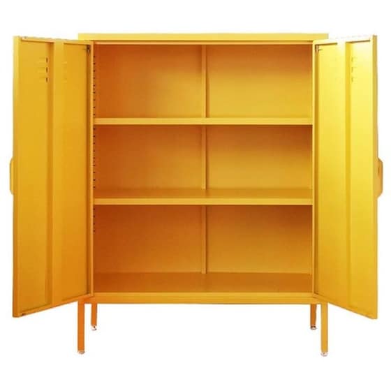Ντουλάπα Μεταλλική Nextdeco Δίφυλλη 102x80x40cm - Κίτρινο image 1