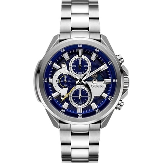 Breeze Omnius 612112.3 Ρολόι Χρονογράφος Μπαταρίας με Ασημί Μεταλλικό Μπρασελέ image 0