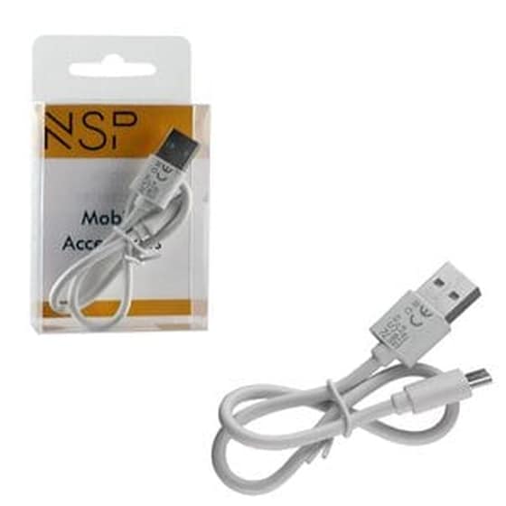 Καλώδιο δεδομένων Nsp Usb to Micro Usb 2.5A 0.3m - White image 0