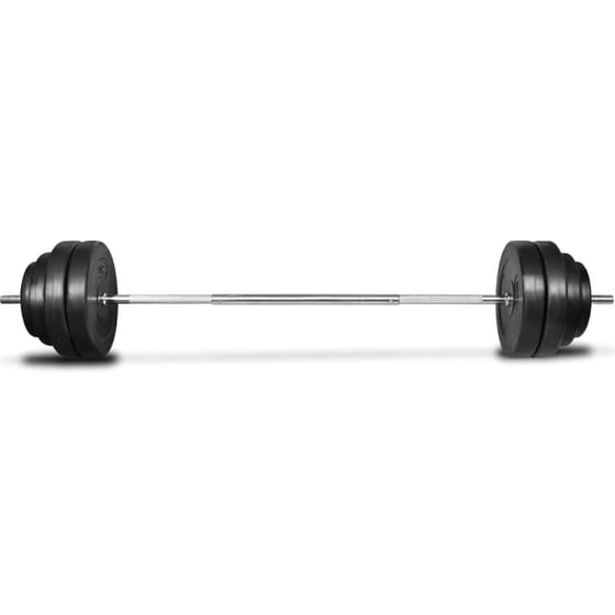 Σετ Ίσια Μπάρα Φ25mm 6kg VidaXL 90372 165cm Κούφια από Ατσάλι με 8 Δίσκους Βαρών 54kg και 2 Κολάρα image 1