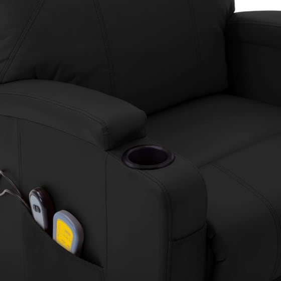 Πολυθρόνα Μασάζ VidaXL από Τεχνητό Δέρμα - Μαύρη image 5
