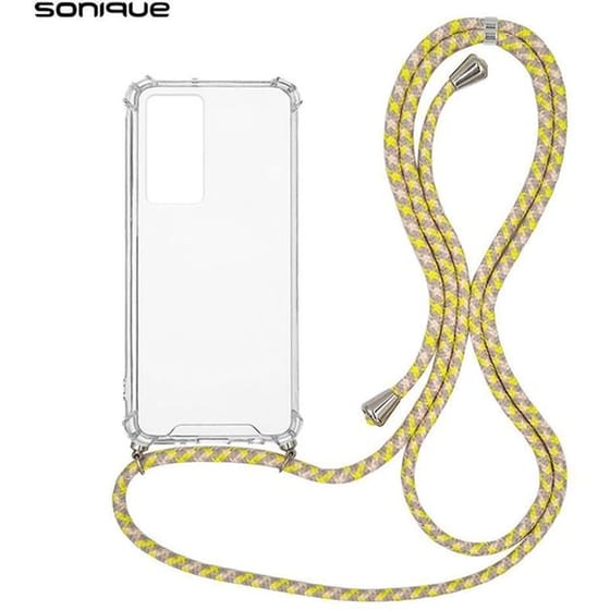 Θήκη Xiaomi Redmi Note 12 Pro 5G - Sonique Armor Clear Με Strap - Μπεζ image 0