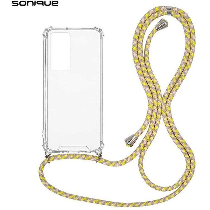 Θήκη Xiaomi Redmi Note 12 Pro 5G - Sonique Armor Clear Με Strap - Μπεζ