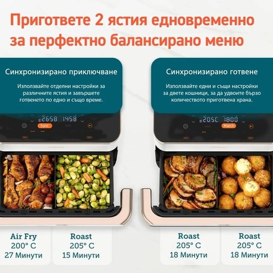 COSORI  CAF-TF101S-WEUR με Αποσπώμενο Κάδο 10 L 2800 W Λευκό/Ροζ Χρυσό Φριτέζα Αέρος image 6