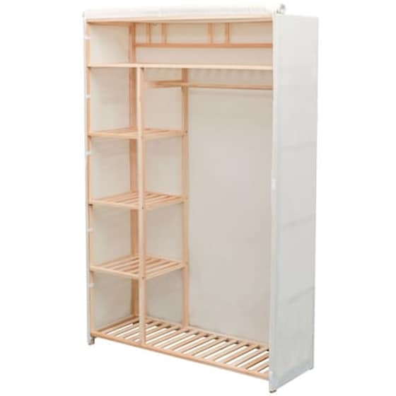 Vidaxl Ντουλάπα 110 X 40 X 170 Εκ. Από Ύφασμα Και Ξύλο Πεύκου image 4