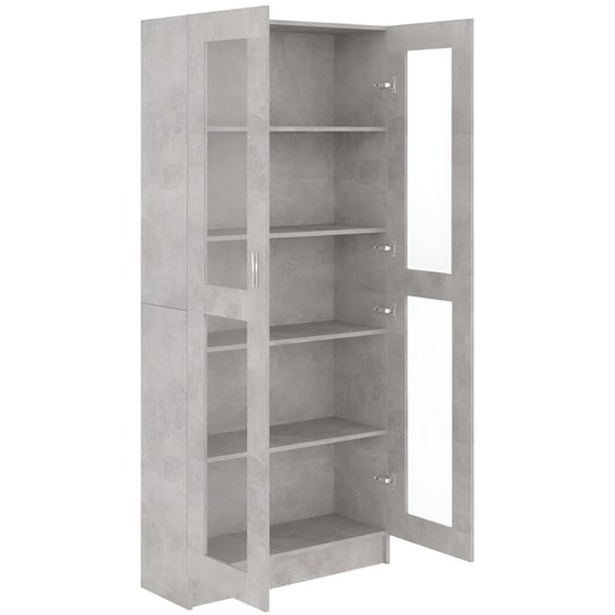 Βιβλιοθήκη VidaXL Βιτρίνα από Μοριοσανίδα  82.5x30.5x185.5 cm - Γκρι image 1