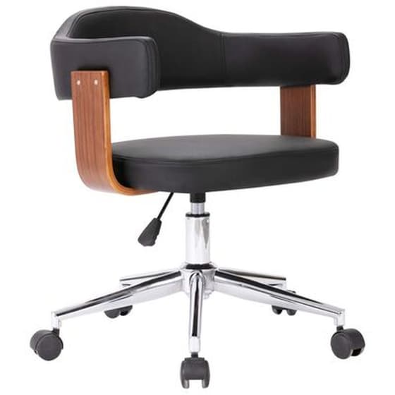 Καρέκλα Τραπεζαρίας Vidaxl Περιστρεφόμενη από Λυγισμένο Ξύλο/Συνθετικό Δέρμα - Μαύρη image 0