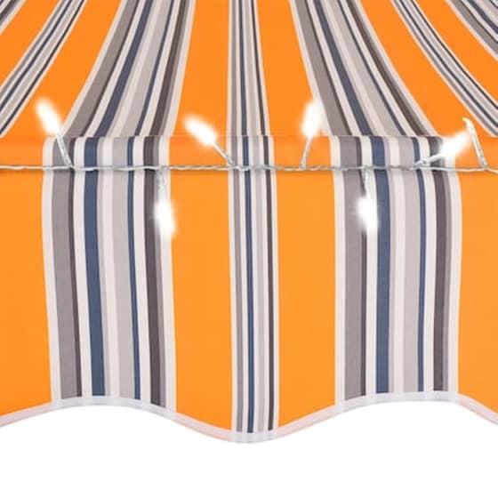 Τέντα Vidaxl Συρόμενη Χειροκίνητη με LED 250cm - Μπλε/Κίτρινο image 5