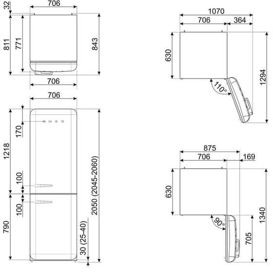 SMEG FAB38LCR6 481 Lt Total No Frost Μπεζ Ψυγειοκαταψύκτης image 6
