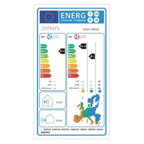 OMNYS WNS-18R23 Κλιματιστικό Inverter 18.000 BTU A++/A+++ με WiFi image 6