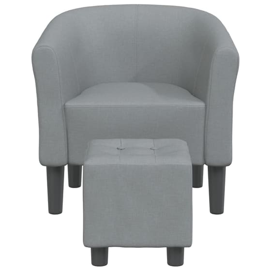 Πολυθρόνα Μπάρελ VidaXL από Ύφασμα με Υποπόδιο - Ανοιχτό Γκρι image 4