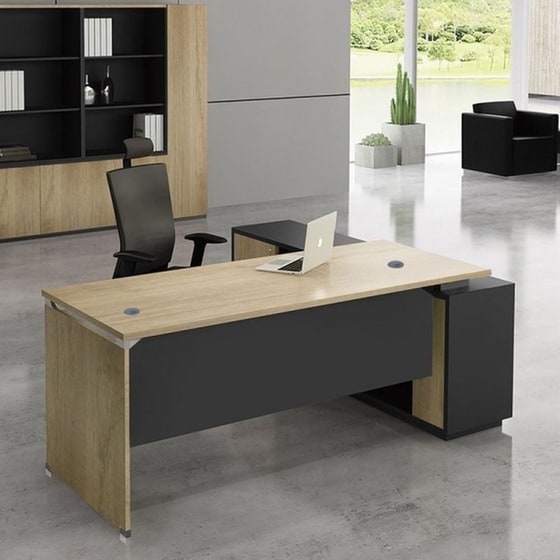 Γραφείο 24Mall 160x60/140x40x75/65cm Sonoma - Γκρι image 0