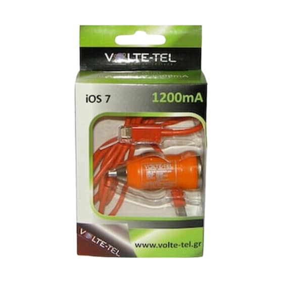 Φορτιστής Αυτοκινήτου Volte-Tel Lightning - Πορτοκαλί image 1