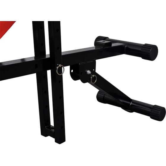 Ρυθμιζόμενος Πάγκος Γυμναστικής VidaXL 125x35cm 30.5kg - Μαύρος/Κόκκινος image 7
