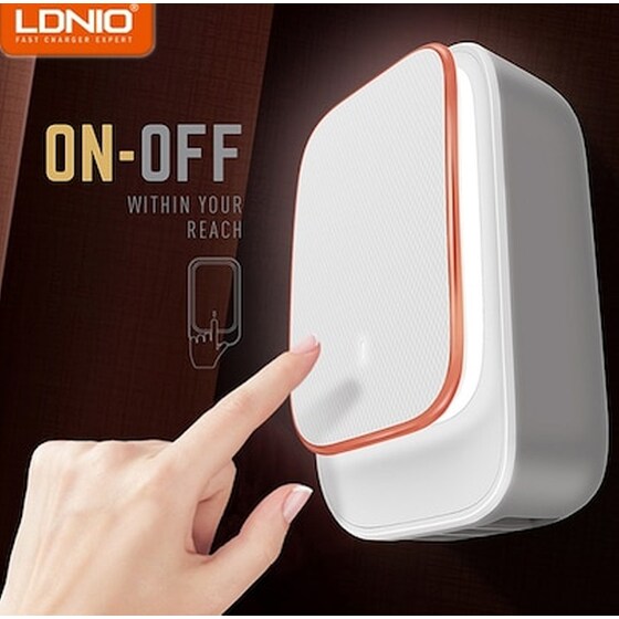 Ldnio Φωτάκι Νυκτός Και Φορτιστής 4x Usb Λευκό (a4405) A4405 image 2