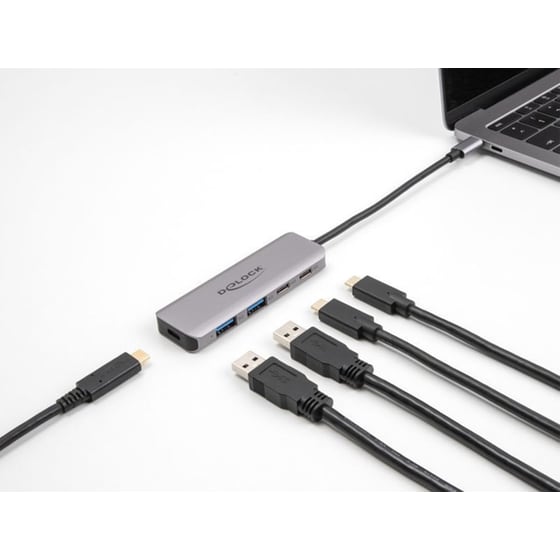 Delock 64239 USB Hub USB 3.0 με  4 θύρες - Γκρι image 2