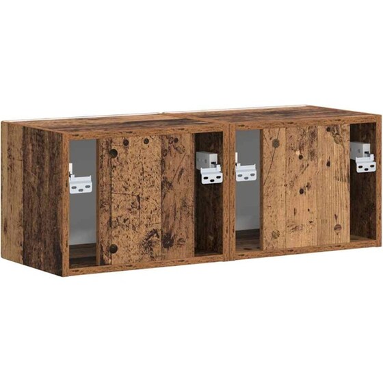 Έπιπλο Τηλεόρασης VidaXL Επιτοίχιο 2 τμχ 39 x 31 x 29,5 cm - Παλαιωμένο Ξύλο image 7
