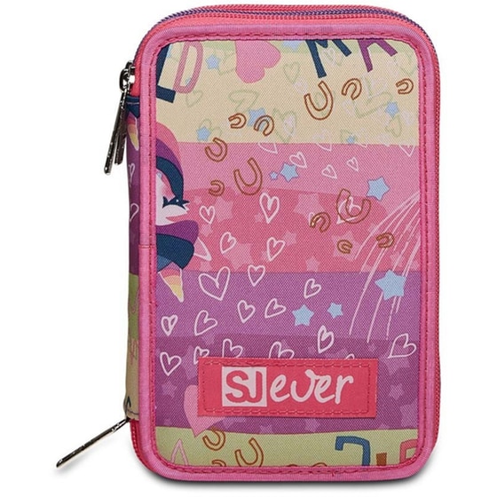 Κασετίνα Παραλληλόγραμμη Seven Ever Rayly Girl Τριπλή Ροζ image 0