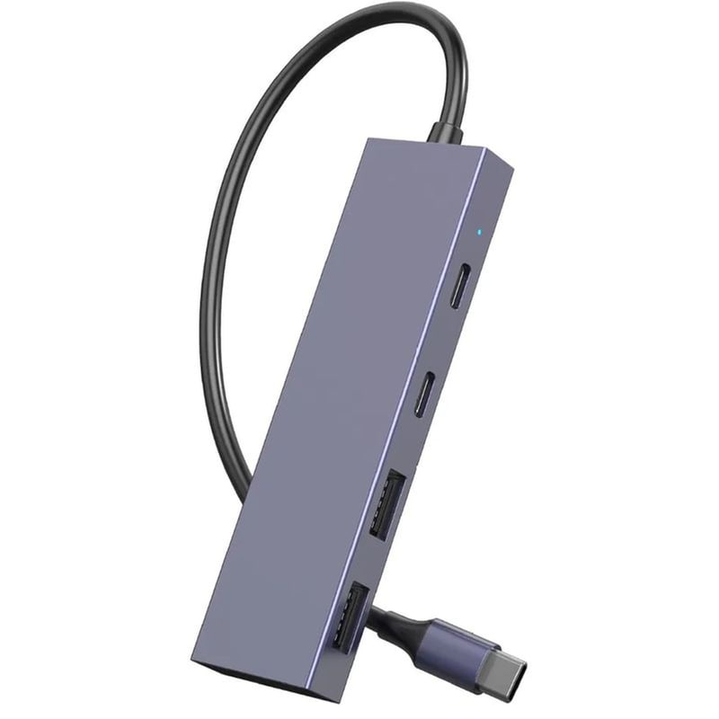 Powertech Usb Hub Pth-110, 4x Θυρών, 10gbps, Usb-c Σύνδεση, Γκρι