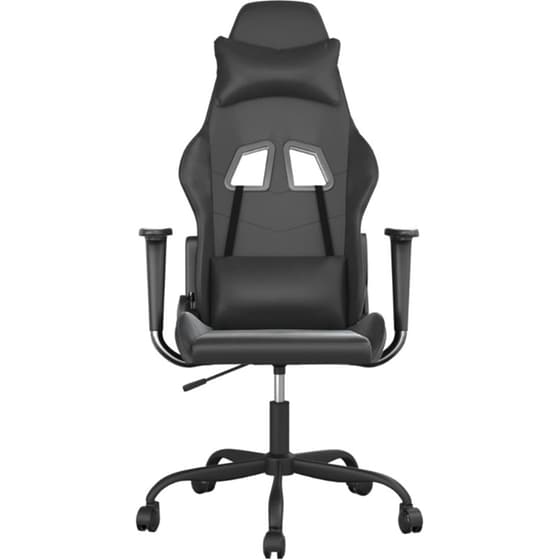 Καρέκλα Gaming VIDAXL 345407 με Ρυθμιζόμενα Μπράτσα από Τεχνητό Δέρμα - Μαύρη image 1