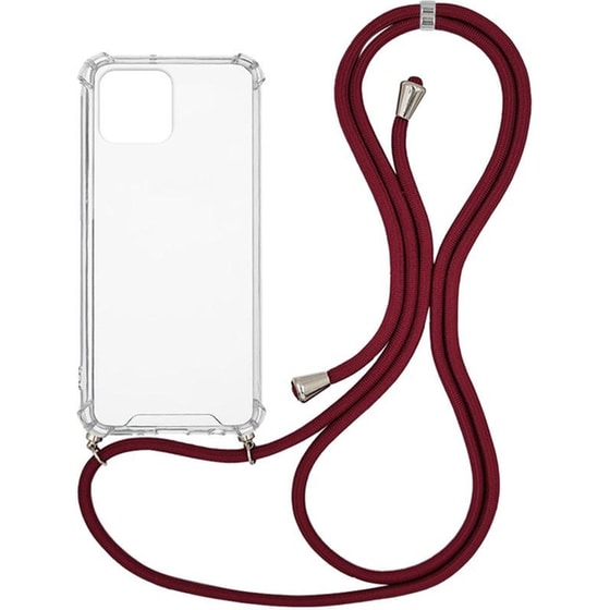 Θήκη Apple iPhone 12/ iPhone 12 Pro - Sonique Με Strap Sonique Armor Clear Μπορντό - Clear image 0