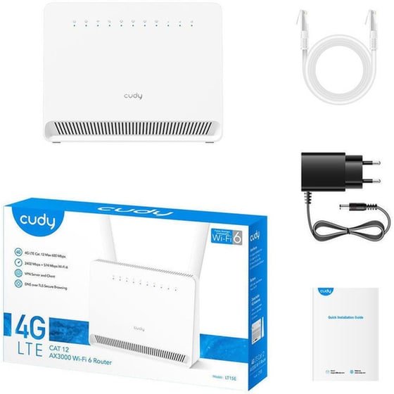 Cudy LT15E Mobile Router Wi-Fi 6 Dual Band (2.4 & 5 GHz) με υποδοχή Ethernet, SIM image 1