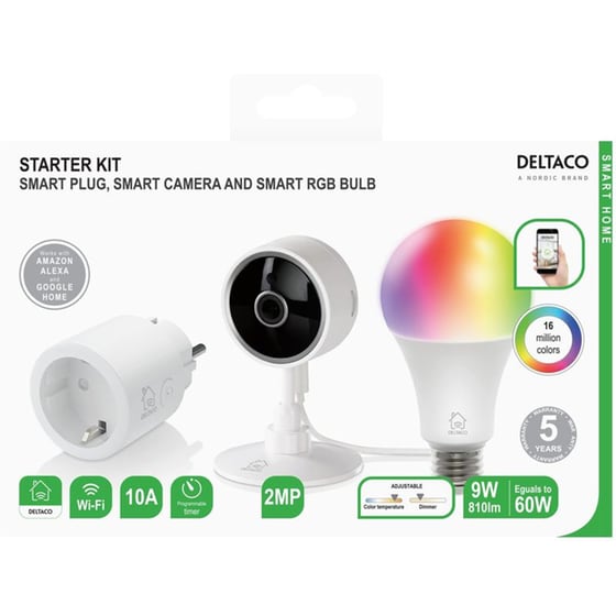 Σετ Deltaco SH-KIT02 1 Λάμπα, 1 Smart Plug και 1 Έξυπνη Κάμερα image 0