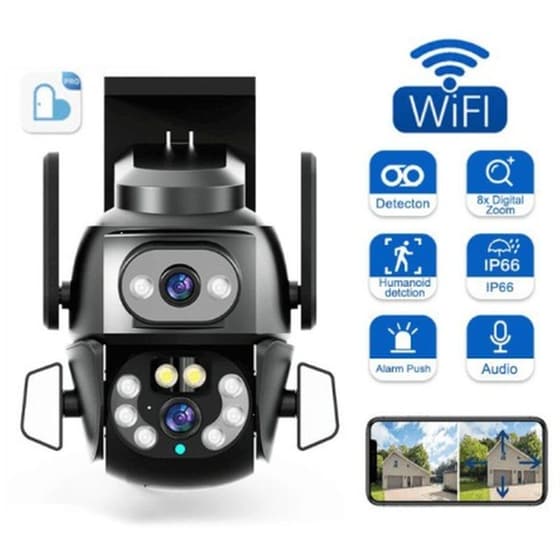 Ασύρματη IP Camera Andowl Q-S800 Dome 4K Αδιάβροχη Εξωτερική με WiFi & Αμφίδρομη Επικοινωνία Μαύρο image 1