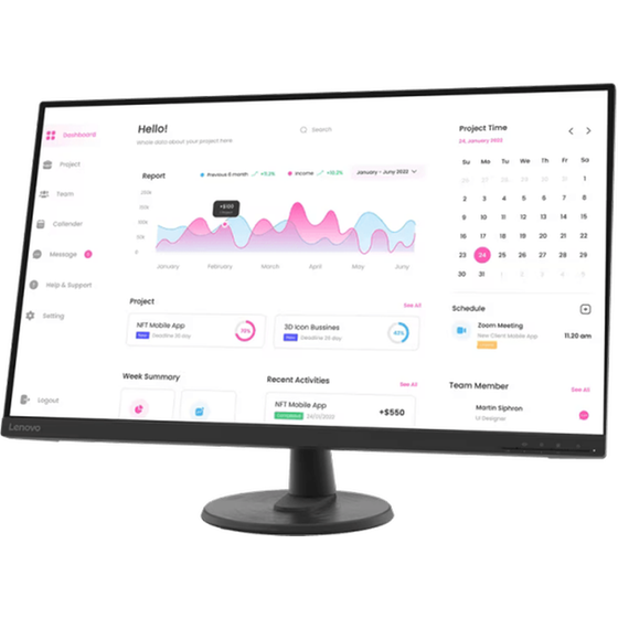 Lenovo Monitor D32-45 31.5in Fhd*va Hdmi+dp+amd Freesync 3y image 2