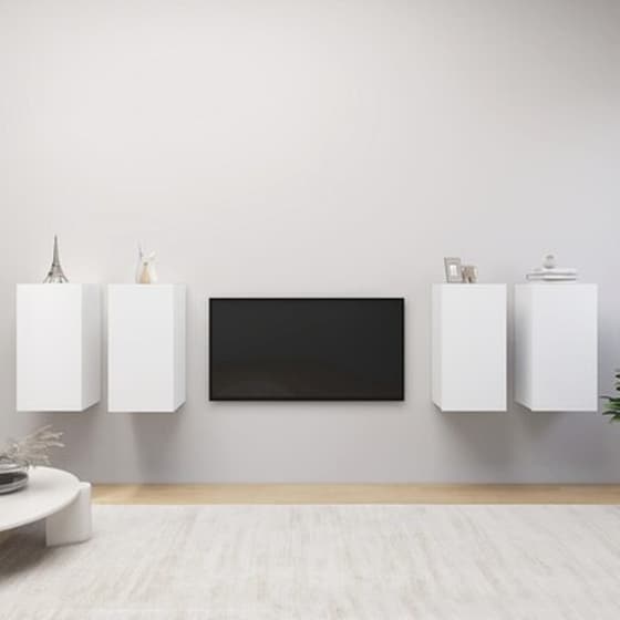Έπιπλα Τηλεόρασης VidaXLΜοριοσανίδα 4 Τμχ 30.5x30x60cm - Λευκά image 0