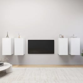 Έπιπλα Τηλεόρασης VidaXLΜοριοσανίδα 4 Τμχ 30.5x30x60cm - Λευκά