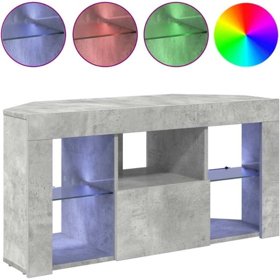 Έπιπλο Τηλεόρασης VidaXL Γωνιακό με LED 100 x 40 x 50 cm - Γκρι image 2