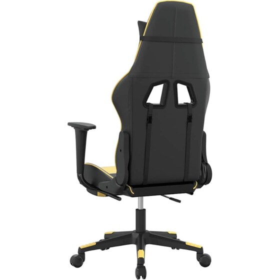 Καρέκλα Gaming VIDAXL 345459 με Υποπόδιο από Τεχνητό Δέρμα - Μαύρο image 4